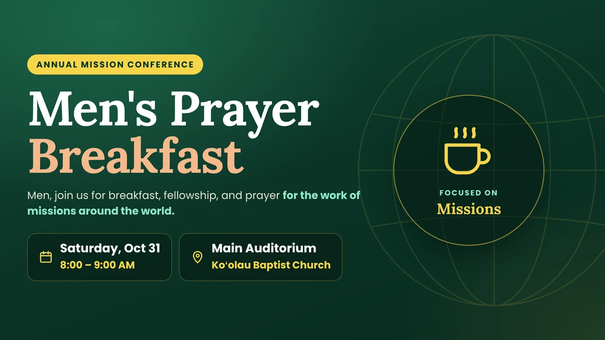 Men's Prayer Breakfast during the Annual Mission Conference